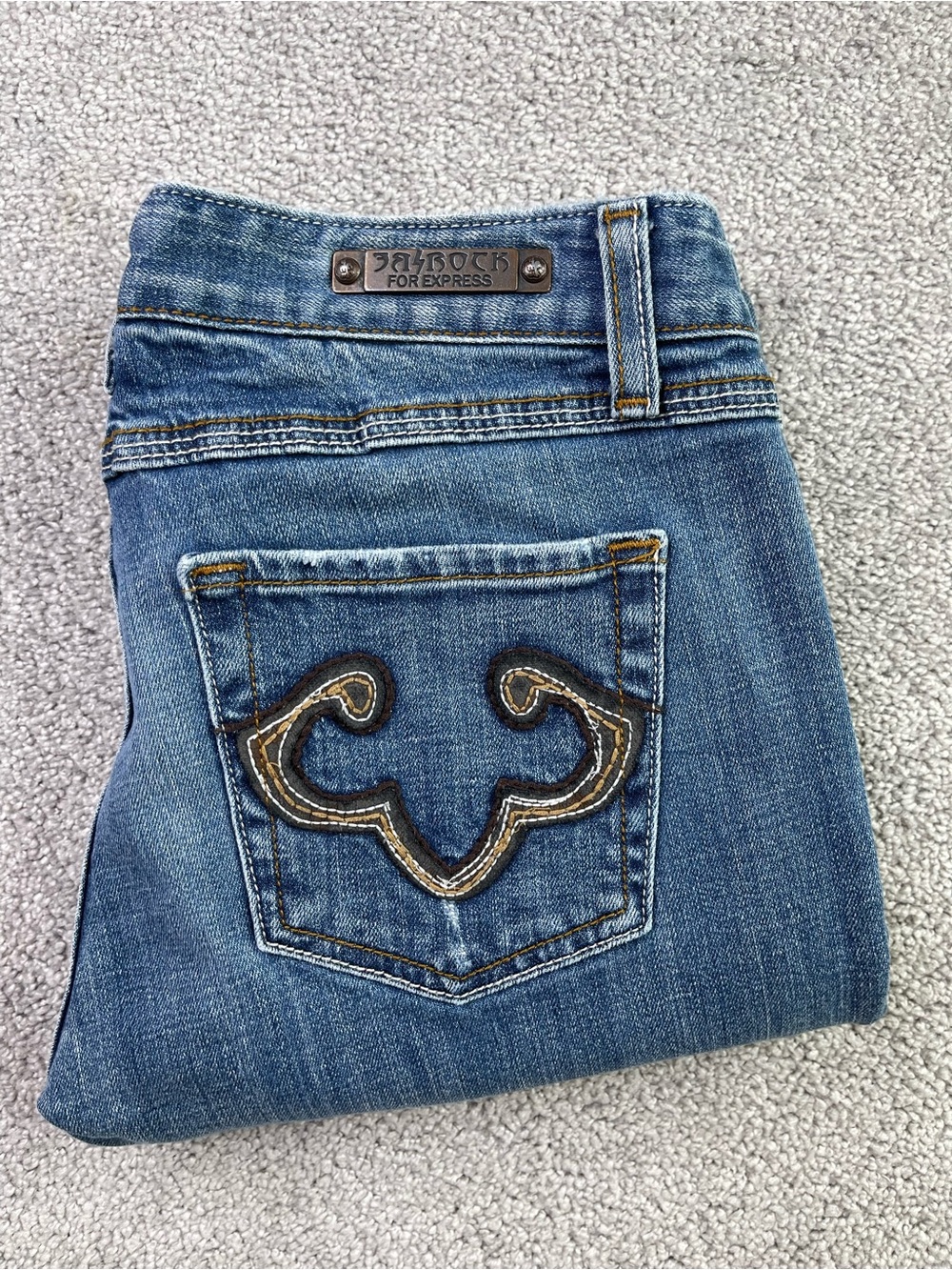 Express ReRock Jeans Women’s 6 Blue Bootcut Low Rise Medium Wash Stretch Y2K